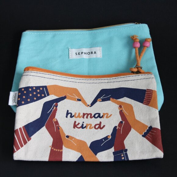 Sephora make up bag  and Danica Jubilee Human Kind cosmetic /travel bag - Picture 1 of 4